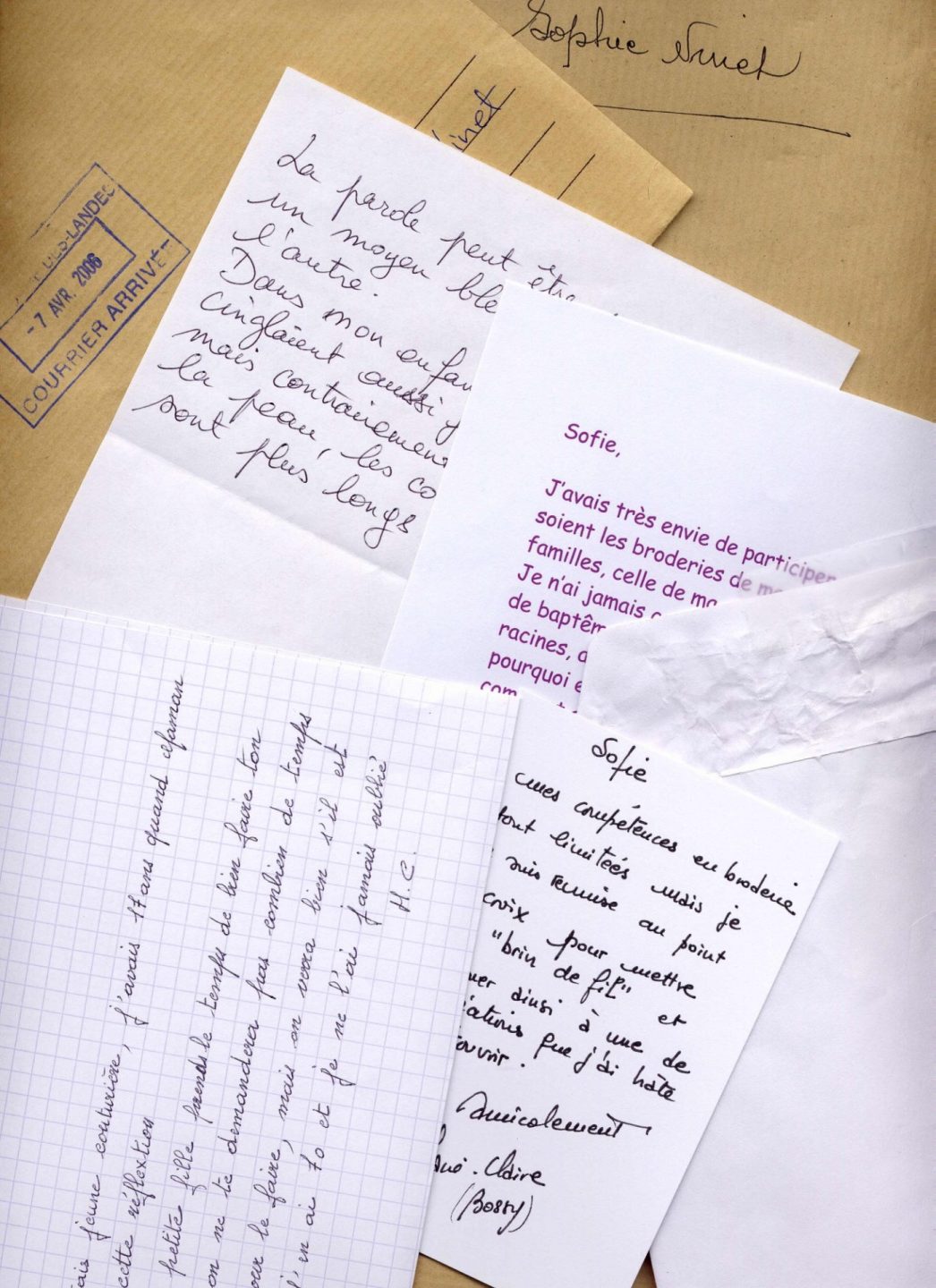 Sofie Vinet - Brodeuse écriveuse - Coupons de Vie - correspondances