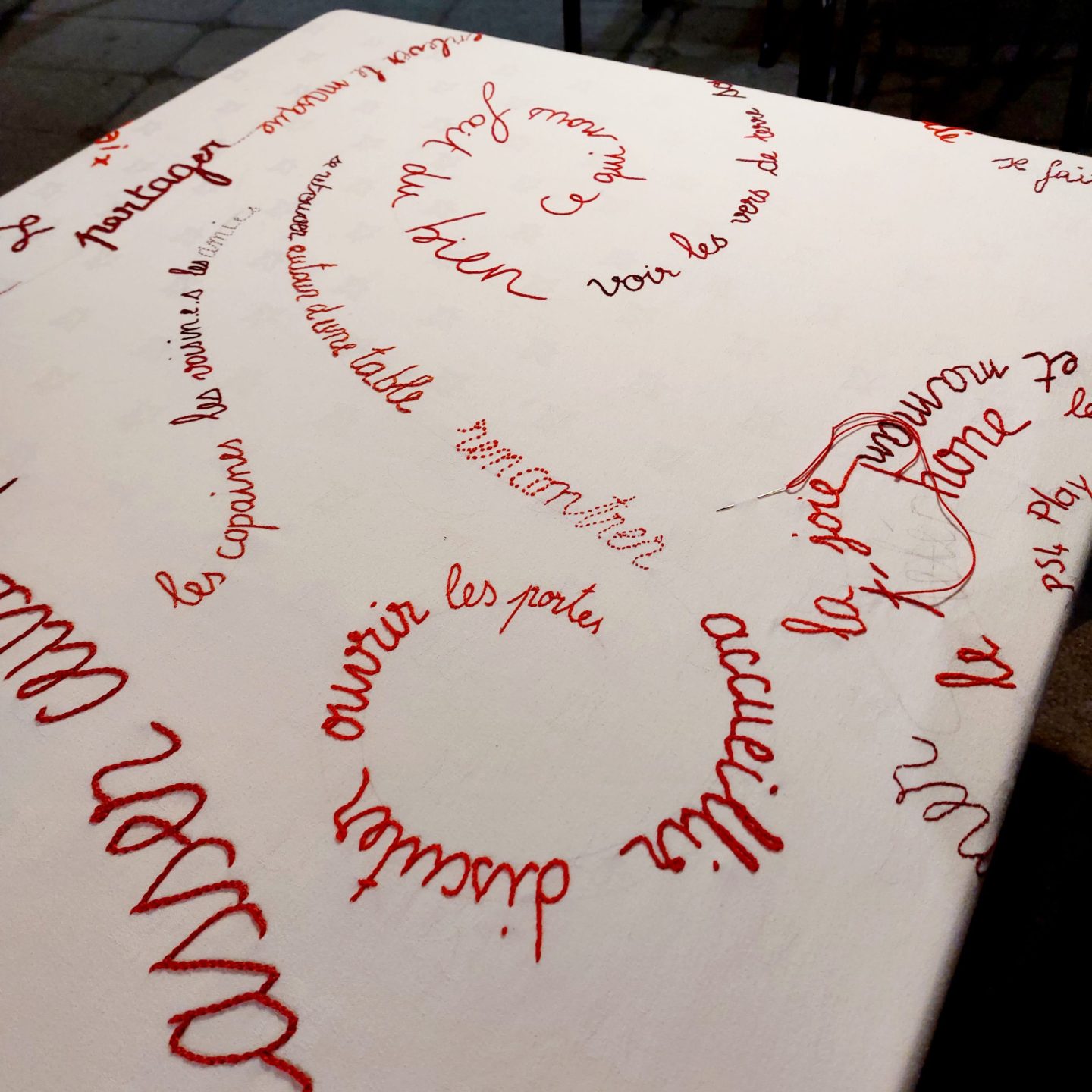 Sofie Vinet - Brodeuse écriveuse - La Nappe - détail