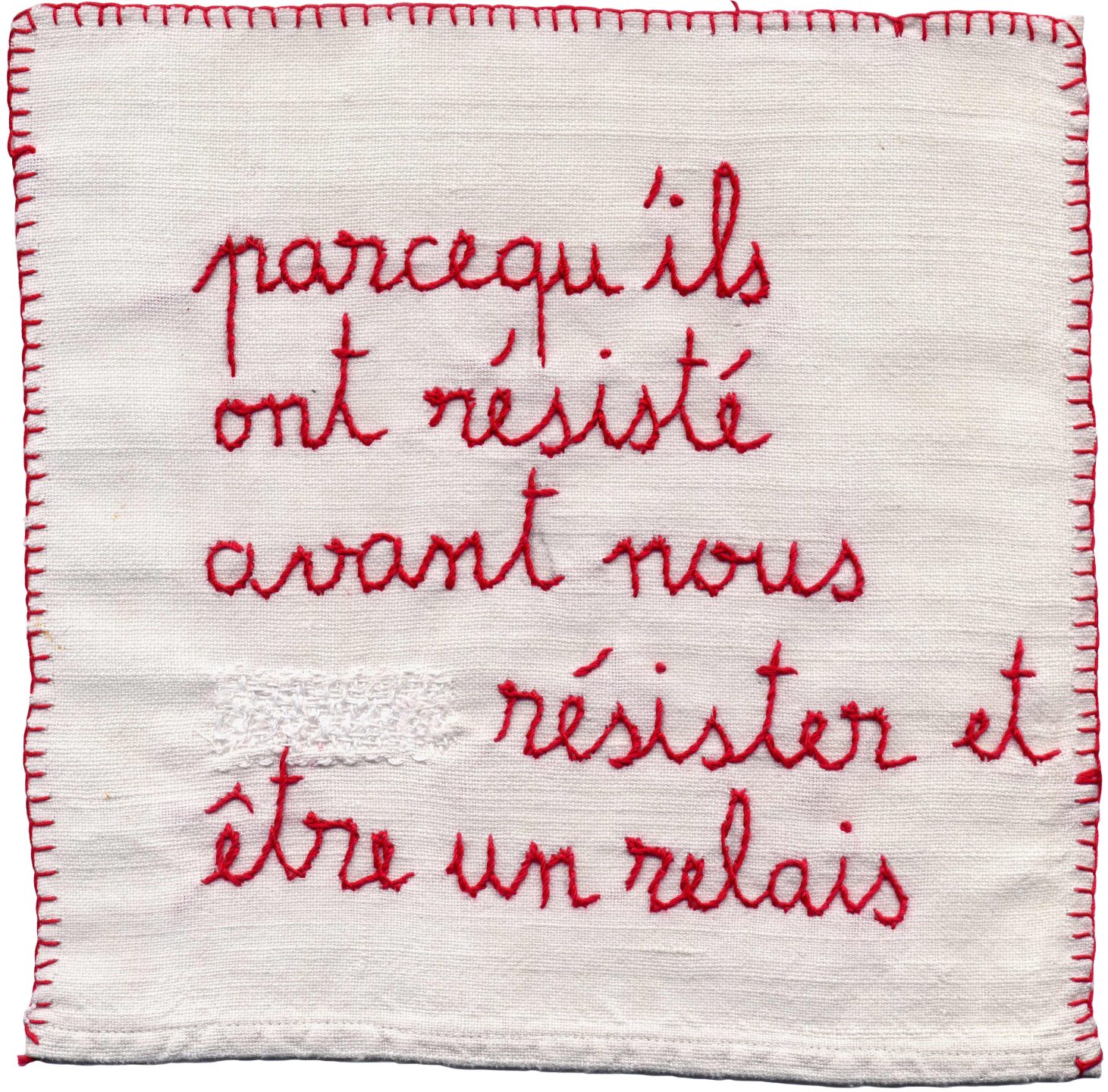 Sofie Vinet - Brodeuse écriveuse - Broder c'est Résister - Parole Brodée N°90