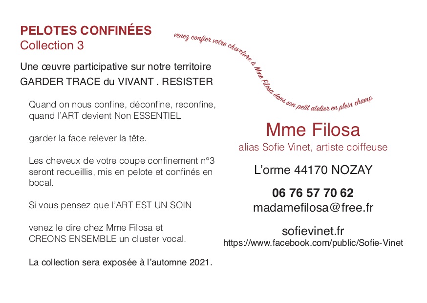 Sofie Vinet - Madame Filosa - Les Pelotes Confinées 3 - flyer