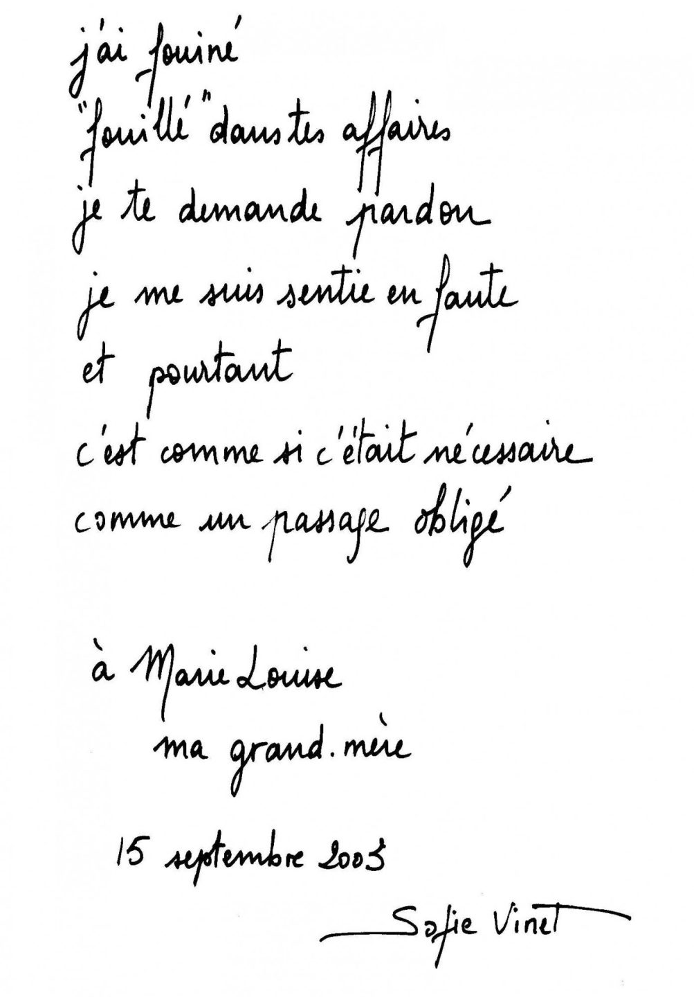 Sofie Vinet - Histoires de Femmes - Les Petites Affaires de Marie Louise - mot