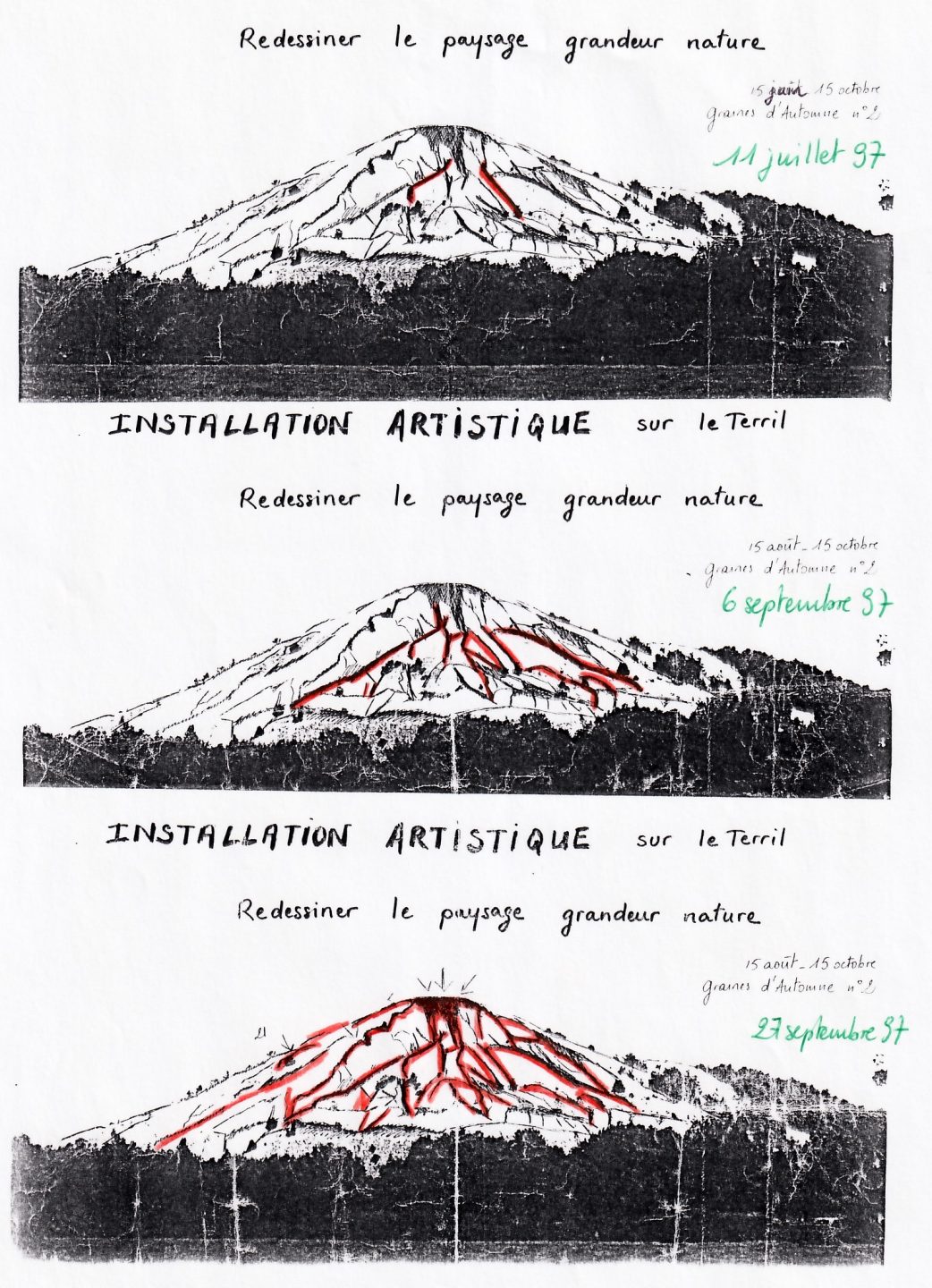 Sofie Vinet - Fille de la terre - Le Terril - un dessin et un plan de travail