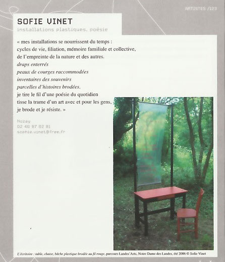Sofie Vinet - éditions - catalogue Artistes de Loire-Atlantique - AMAC