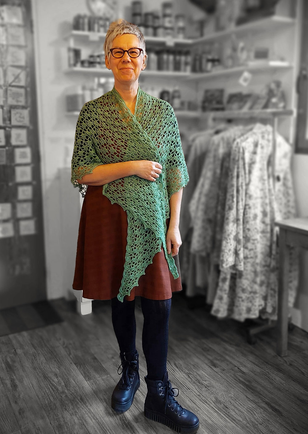 Madame Filosa artisane - créations - châle enveloppant en alpaga soie