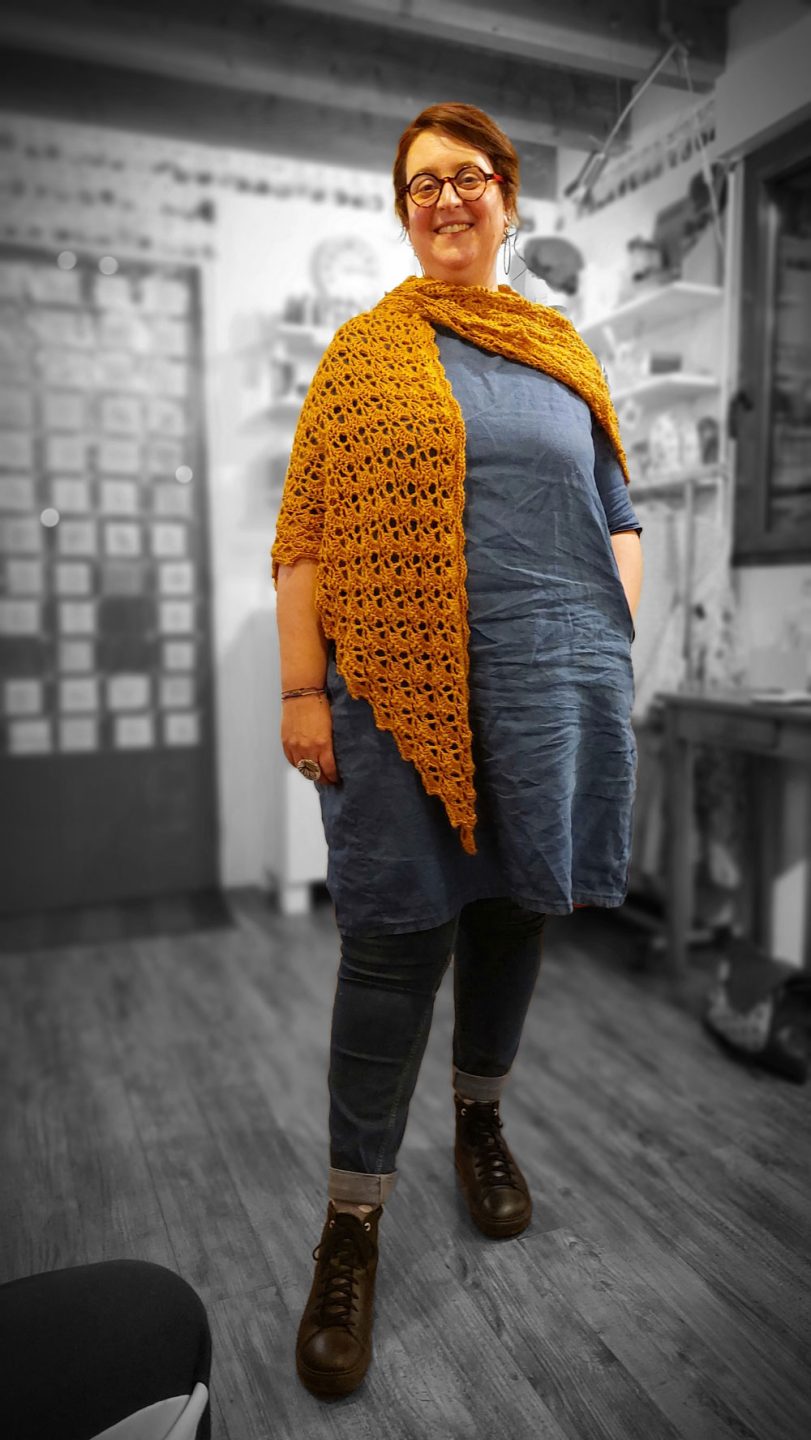 Madame Filosa artisane - créations - châle enveloppant en alpaga soie