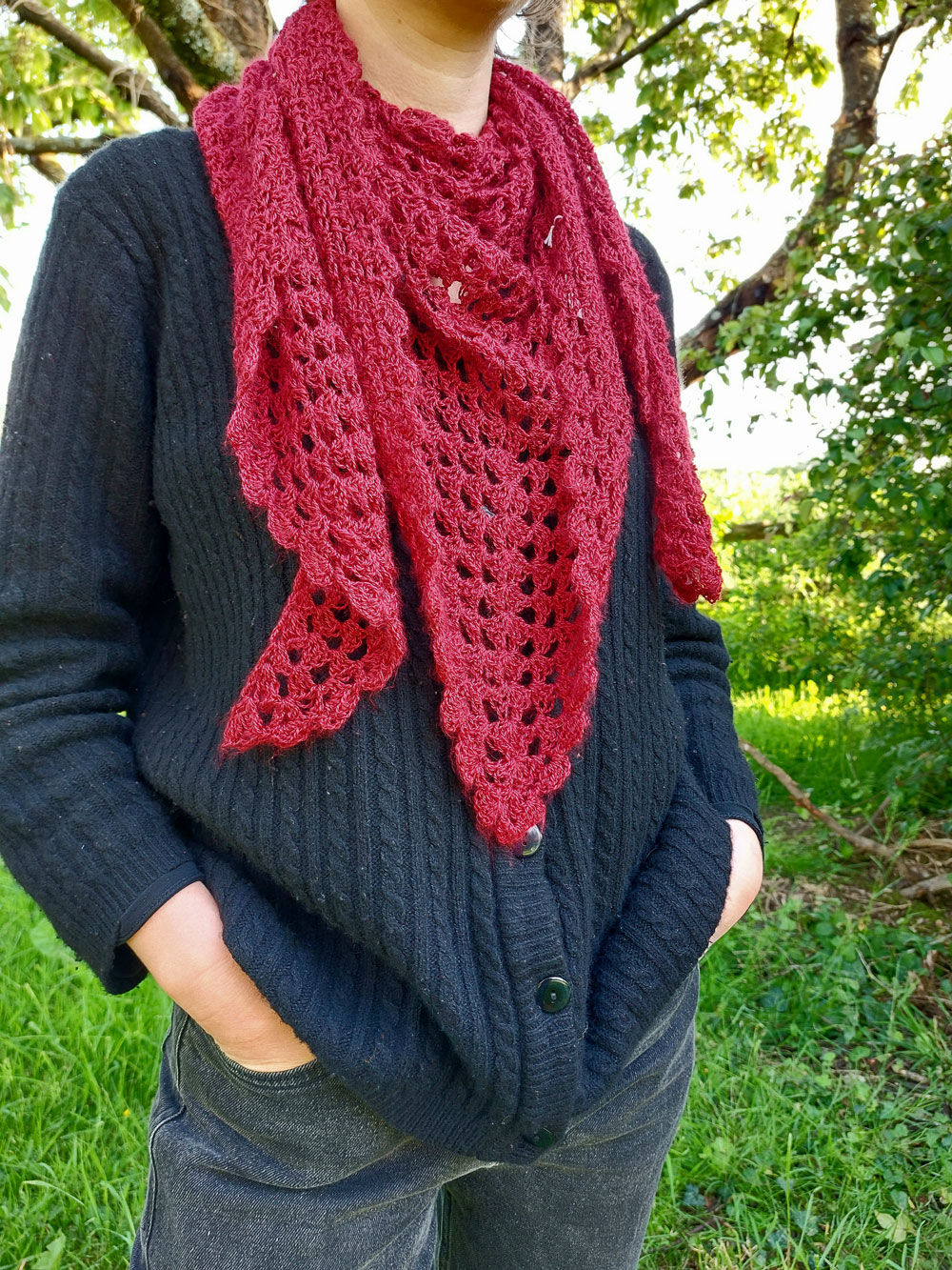 Madame Filosa artisane - créations - petit châle chèche en mérinos